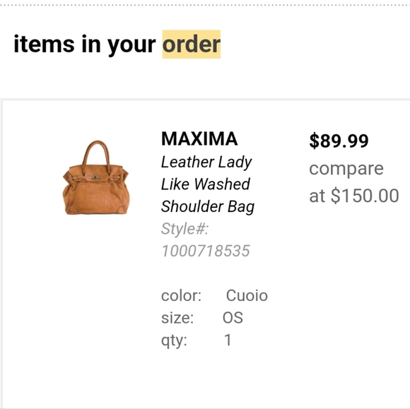 MAXIMA Leather Lady Like Washed Shoulder Bag Couo - Picture 3 of 9